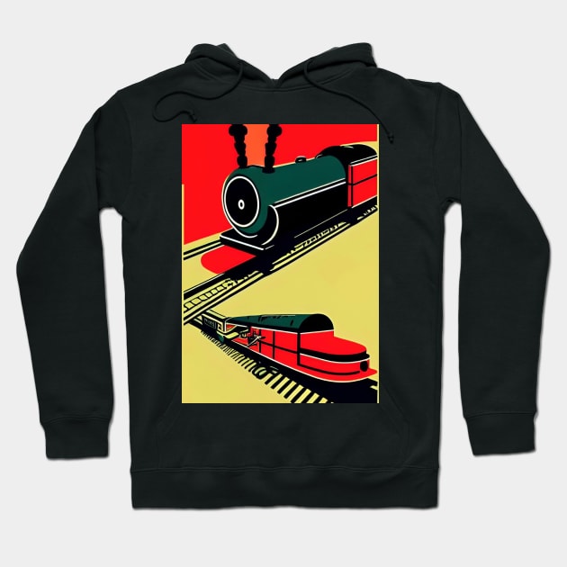 POPART COMIC STYLE RED AND YELLOW STEAM TRAIN Hoodie by sailorsam1805